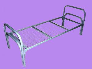 Металлическая кровать 1-но ярусная спинки металлические 38мм сетка с ячейкой 100х50 из проволоки сечением 4 мм ― Офисная мебель по низким ценам