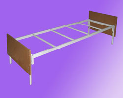 Металлическая кровать 1-но ярусная спинки ЛДСП ― Офисная мебель по низким ценам