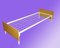 Кровать металлическая одноярусная спинки ЛДСП сетка с ячейкой 100х100 из проволоки сечением 4мм ― Офисная мебель по низким ценам