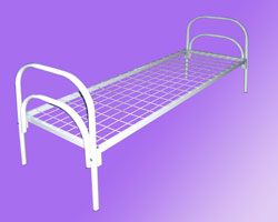 Металлическая кровать 1-но ярусная спинки металлические сетка с ячейкой 100х100 из проволоки сечением 4 мм ― Офисная мебель по низким ценам