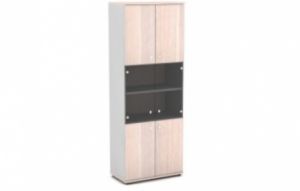 Шкаф со стеклом (820х440х2195) ― Офисная мебель по низким ценам