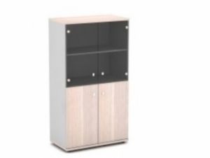 Шкаф со стеклом средний (820х440х1490) ― Офисная мебель по низким ценам