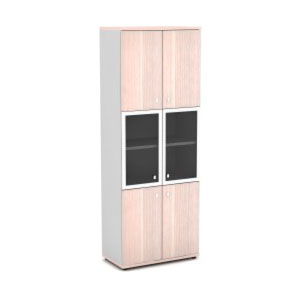 Шкаф со стеклом в алюминиевом профиле (820х440х2195) ― Офисная мебель по низким ценам